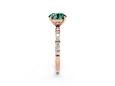 Rose gold Round Cut Diamond Pavé Band with Six-Prong Setting_2