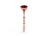 Rose gold Round Cut Diamond Pavé Band with Six-Prong Setting_2