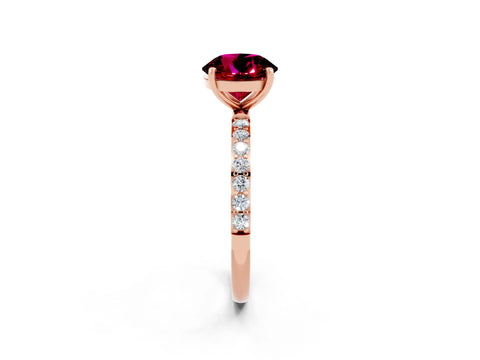Rose gold Round Cut Diamond Pavé Band with Six-Prong Setting_2