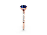 Rose gold Round Cut Diamond Pavé Band with Six-Prong Setting_2