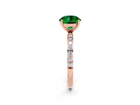 Rose gold Round Cut Diamond Pavé Band with Six-Prong Setting_2