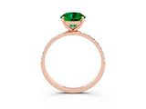 Rose gold Round Cut Diamond Pavé Band with Six-Prong Setting_3
