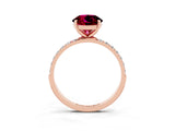 Rose gold Round Cut Diamond Pavé Band with Six-Prong Setting_3