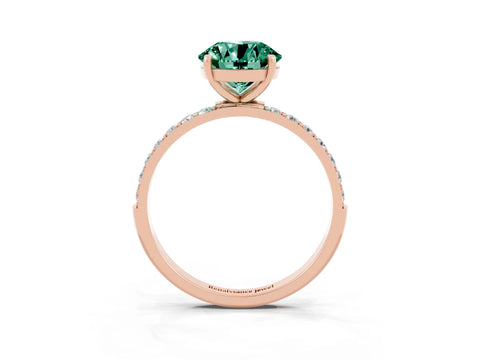 Rose gold Round Cut Diamond Pavé Band with Six-Prong Setting_3