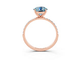 Rose gold Round Cut Diamond Pavé Band with Six-Prong Setting_3