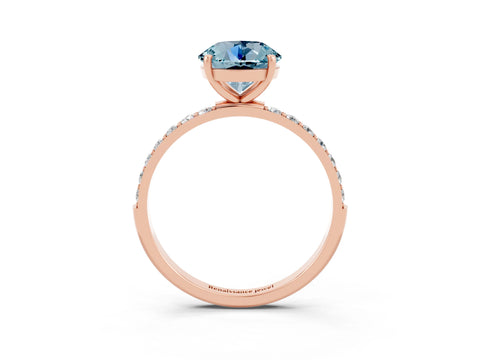 Rose gold Round Cut Diamond Pavé Band with Six-Prong Setting_3