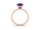 Rose gold Round Cut Diamond Pavé Band with Six-Prong Setting_3