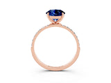 Rose gold Round Cut Diamond Pavé Band with Six-Prong Setting_3