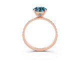 Rose gold Round Cut Diamond Pavé Band with Six-Prong Setting_3