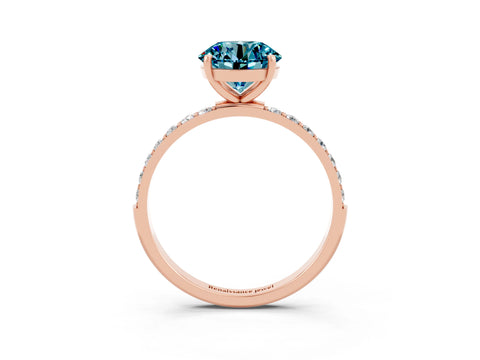 Rose gold Round Cut Diamond Pavé Band with Six-Prong Setting_3