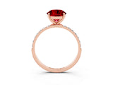 Rose gold Round Cut Diamond Pavé Band with Six-Prong Setting_3
