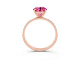 Rose gold Round Cut Diamond Pavé Band with Six-Prong Setting_3