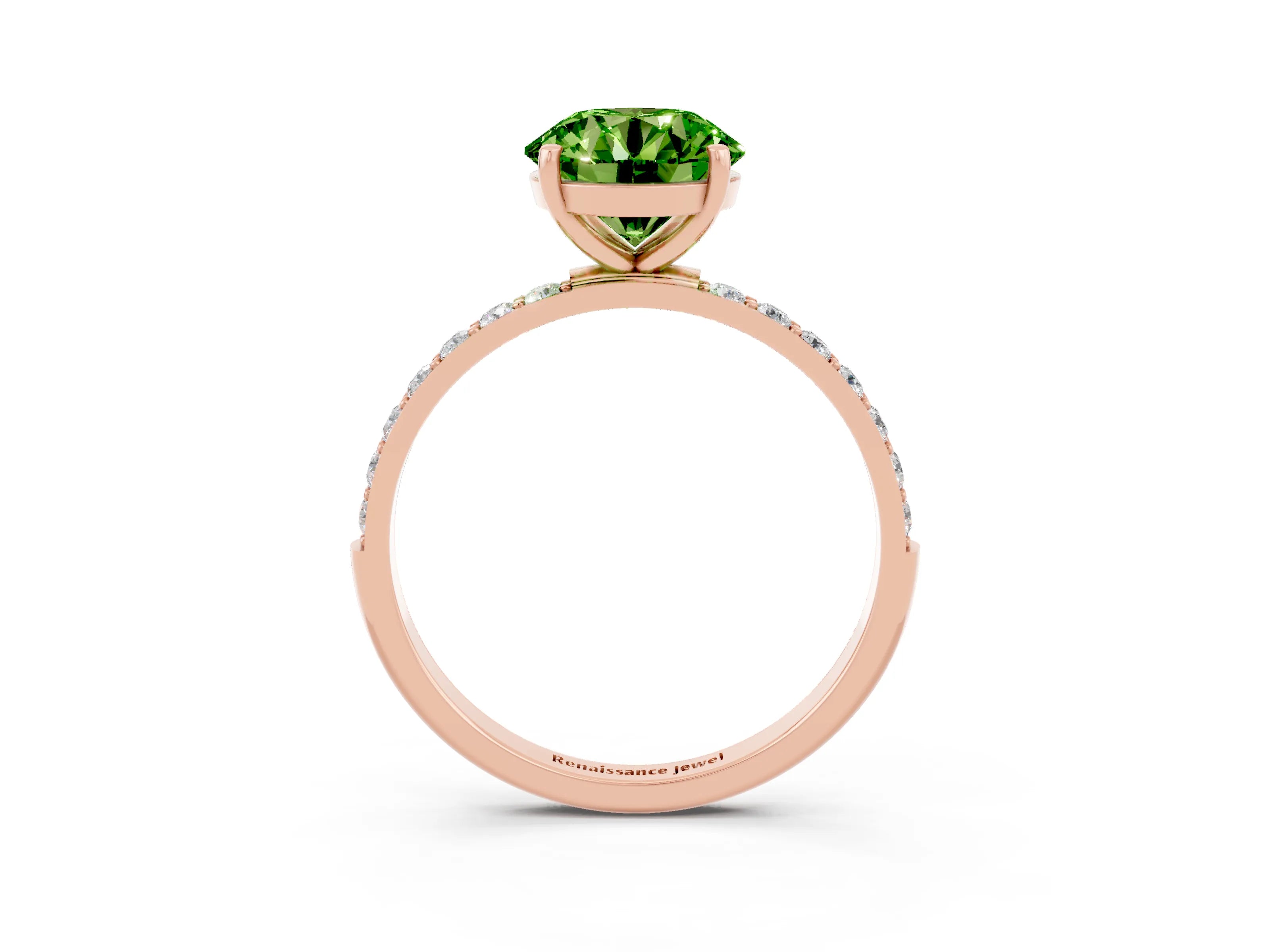 Rose gold Round Cut Diamond Pavé Band with Six-Prong Setting_3