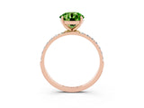Rose gold Round Cut Diamond Pavé Band with Six-Prong Setting_3