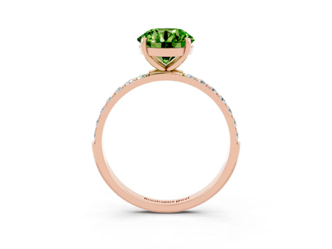 Rose gold Round Cut Diamond Pavé Band with Six-Prong Setting_3