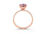 Rose gold Round Cut Diamond Pavé Band with Six-Prong Setting_3