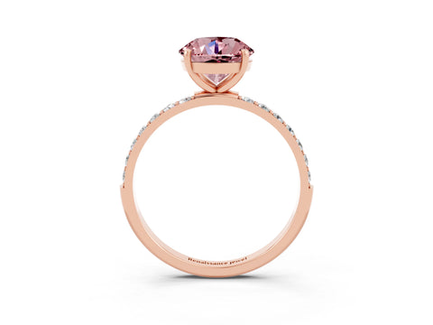 Rose gold Round Cut Diamond Pavé Band with Six-Prong Setting_3