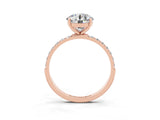 Rose gold Round Cut Diamond Pavé Band with Six-Prong Setting_3
