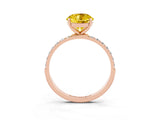 Rose gold Round Cut Diamond Pavé Band with Six-Prong Setting_3