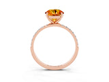 Rose gold Round Cut Diamond Pavé Band with Six-Prong Setting_3