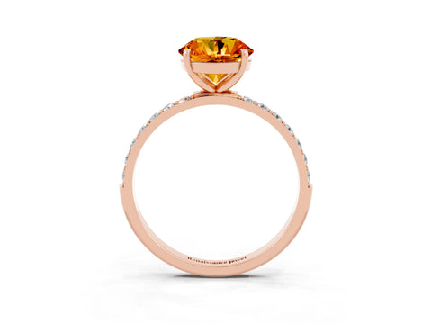 Rose gold Round Cut Diamond Pavé Band with Six-Prong Setting_3