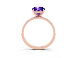 Rose gold Round Cut Diamond Pavé Band with Six-Prong Setting_3