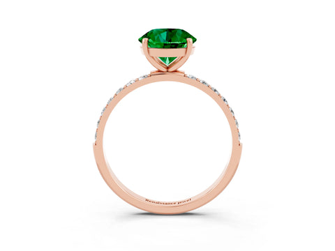 Rose gold Round Cut Diamond Pavé Band with Six-Prong Setting_3