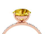 Rose gold Round Cut Diamond Pavé Band with Six-Prong Setting_4