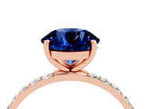 Rose gold Round Cut Diamond Pavé Band with Six-Prong Setting_4