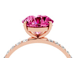 Rose gold Round Cut Diamond Pavé Band with Six-Prong Setting_4