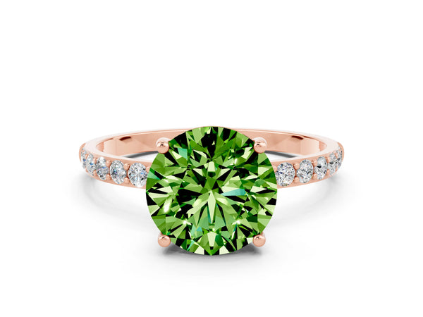Rose gold Round Cut Diamond Pavé Band with Six-Prong Setting