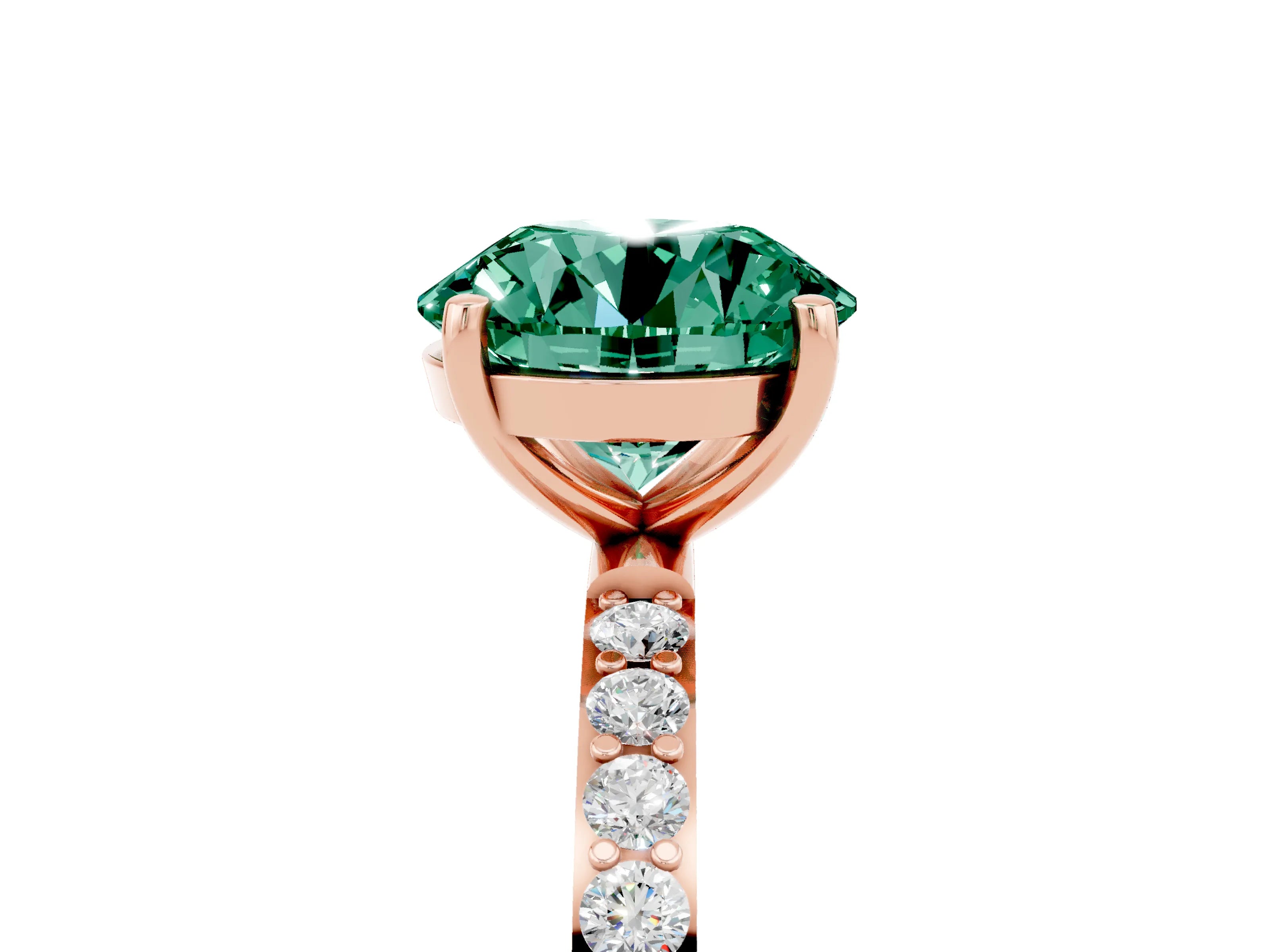 Rose gold Round Cut Diamond Pavé Band with Six-Prong Setting_5