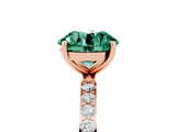 Rose gold Round Cut Diamond Pavé Band with Six-Prong Setting_5