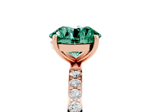 Rose gold Round Cut Diamond Pavé Band with Six-Prong Setting_5