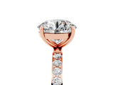Rose gold Round Cut Diamond Pavé Band with Six-Prong Setting_5