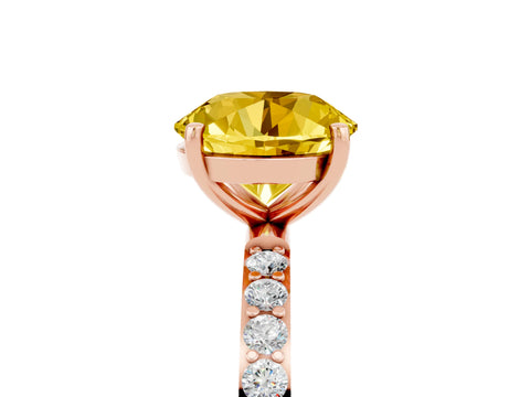 Rose gold Round Cut Diamond Pavé Band with Six-Prong Setting_5