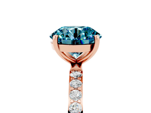 Rose gold Round Cut Diamond Pavé Band with Six-Prong Setting_5