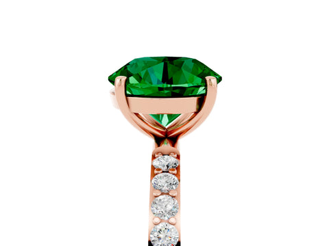 Rose gold Round Cut Diamond Pavé Band with Six-Prong Setting_5