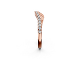 Rose gold Round Cut Diamond Pavé Curved Band with Shared Prong Setting_6