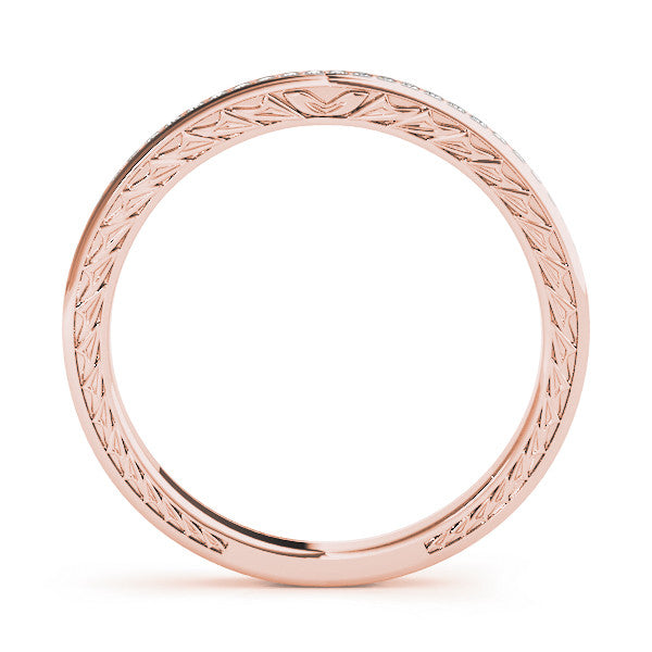 Rose gold Round Cut Diamond Pavé Eternity Band with Channel Setting 1