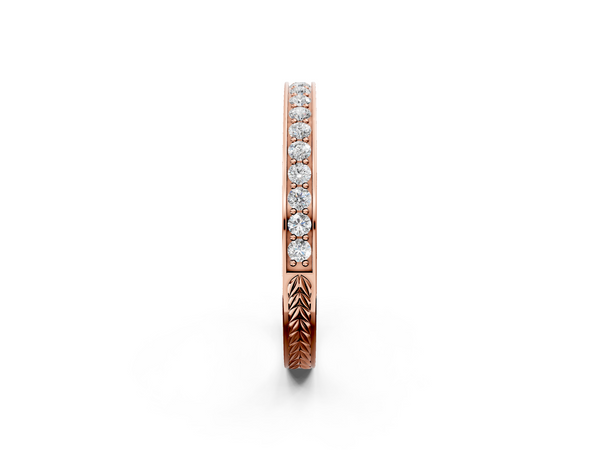 Rose gold Round Cut Diamond Pavé Eternity Band with Channel Setting
