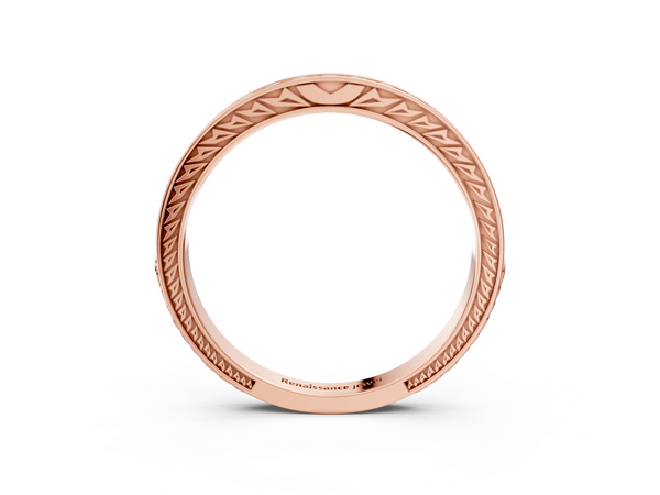 Rose gold Round Cut Diamond Pavé Eternity Band with Channel Setting