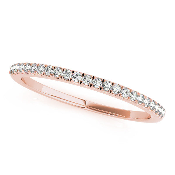 Rose gold Round Cut Diamond Pavé Eternity Band with Micro Prong Setting