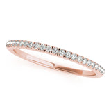 Rose gold Round Cut Diamond Pavé Eternity Band with Micro Prong Setting