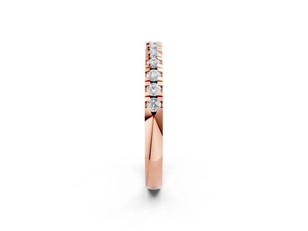 Rose gold Round Cut Diamond Pavé Eternity Band with Micro Prong Setting