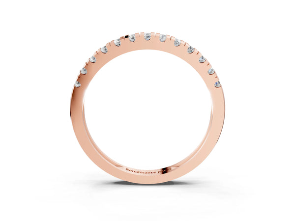 Rose gold Round Cut Diamond Pavé Eternity Band with Micro Prong Setting