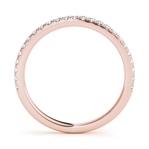Rose gold Round Cut Diamond Pavé Eternity Band with Shared Prong Setting 1