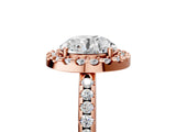Rose gold Round Cut Diamond Pavé Halo Ring with Four-Prong Setting_58