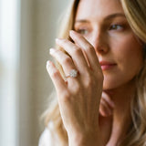 Rose gold Round Cut Diamond Pavé Halo Ring with Four-Prong Setting_67