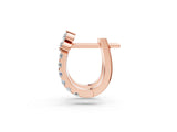 Rose gold Round Cut Diamond Pavé Huggie Hoop Earrings_5
